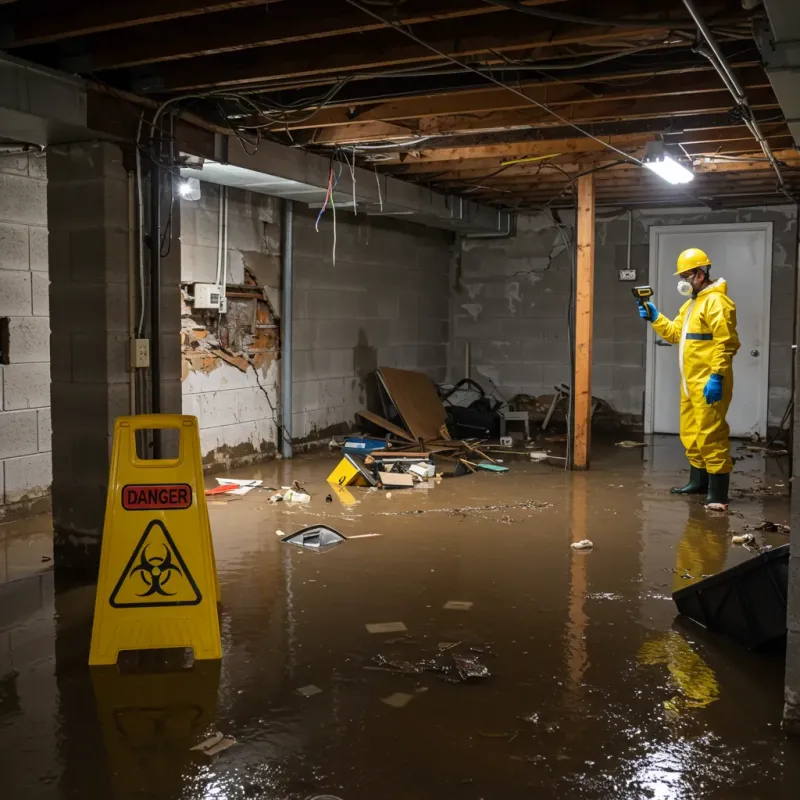 Flooded Basement Electrical Hazard in Avery County, NC Property