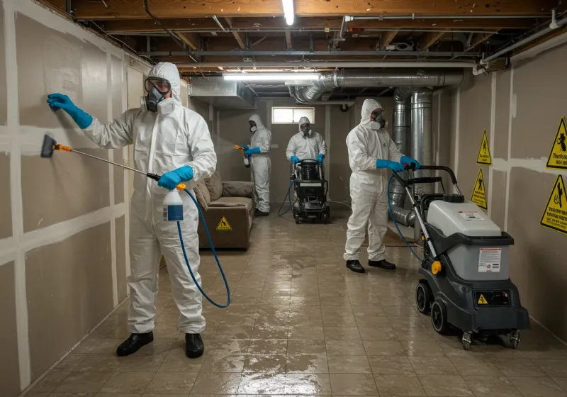 Basement Moisture Removal and Structural Drying process in Avery County, NC